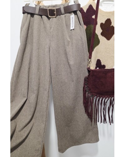 Pantalón Espiga + Cinturón Tostado