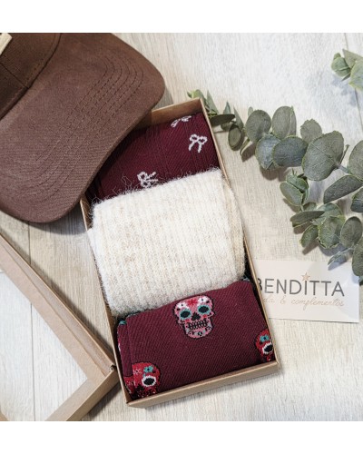 Pack 3 Calcetines Burdeos