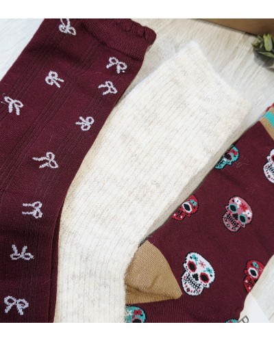Pack 3 Calcetines Burdeos