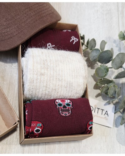 Pack 3 Calcetines Burdeos