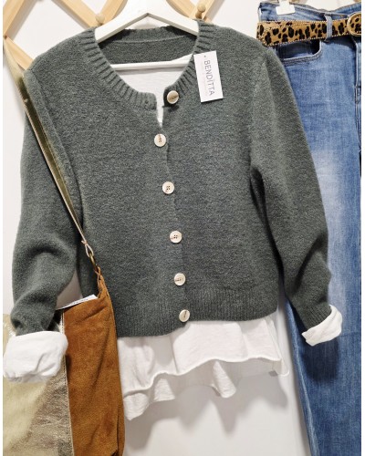 Cardigan Lana / Abotonado Verde