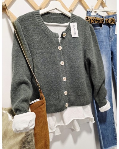 Cardigan Lana / Abotonado Verde