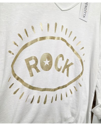 Camiseta Eye Dorado / Blanco