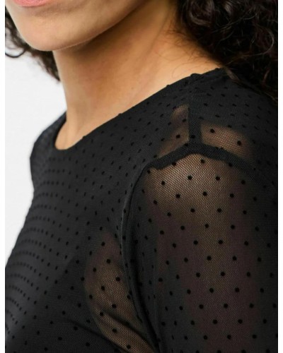 Camiseta Gasa / Lunares Negro