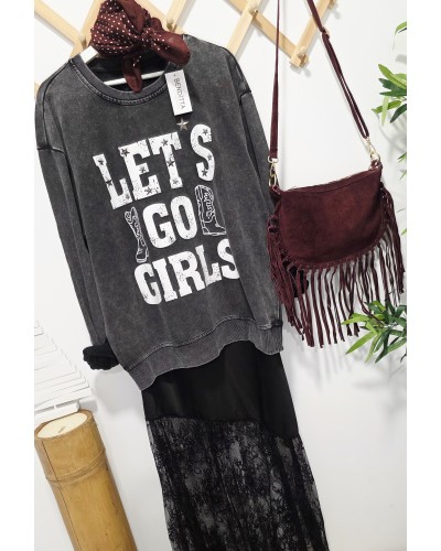 Sudadera Larga / Lavado Tachas