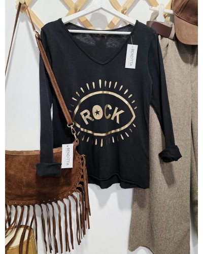 Camiseta Eye Dorado / Negro