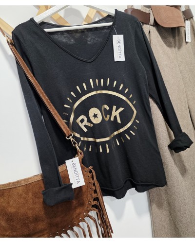 Camiseta Eye Dorado / Negro