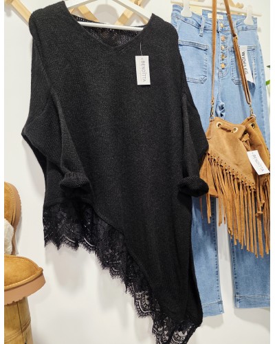 Maxi Jersey Puntilla Negro