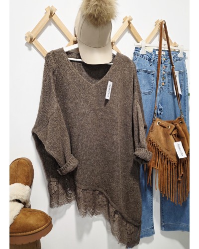 Maxi Jersey Puntilla Marrón