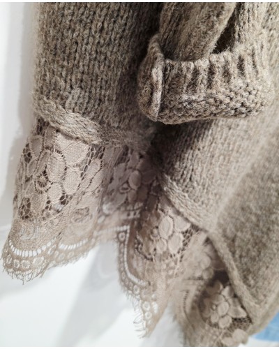 Maxi Jersey Puntilla Marrón