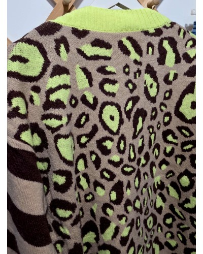 Cardigan Leo Marrón / Flúor