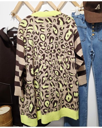Cardigan Leo Marrón / Flúor