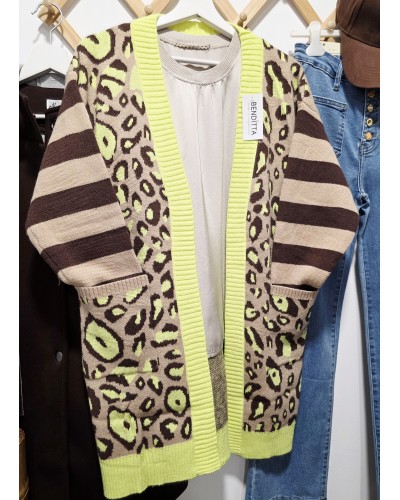 Cardigan Leo Marrón / Flúor