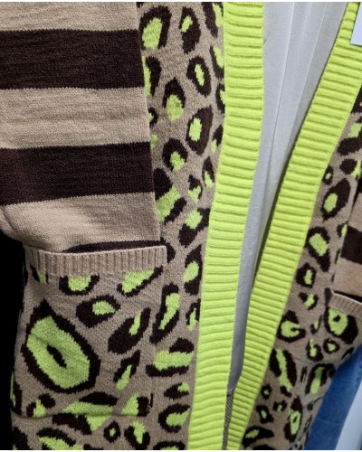 Cardigan Leo Marrón / Flúor