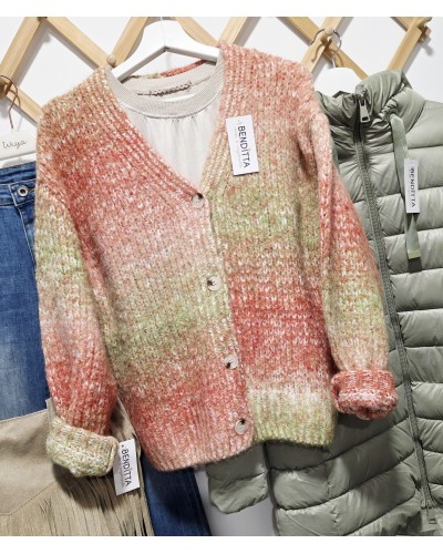 Cardigan Degradado Melocotón / Verde
