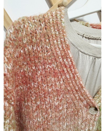 Cardigan Degradado Melocotón / Verde