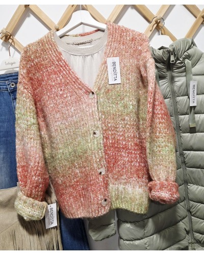 Cardigan Degradado Melocotón / Verde