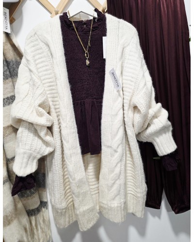 Cardigan Punto / Ochos Hueso