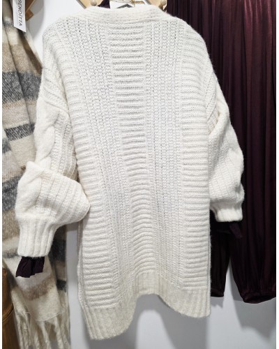 Cardigan Punto / Ochos Hueso
