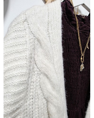 Cardigan Punto / Ochos Hueso