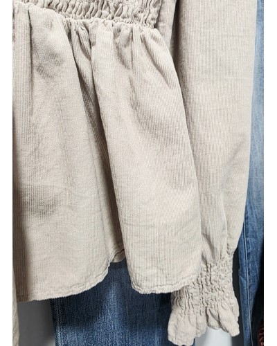 Blusa Micropana / Fruncida Beige