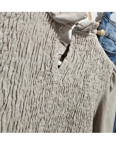 Blusa Micropana / Fruncida Beige