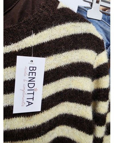 Jersey Rayas Marrón / Amarillo Pastel