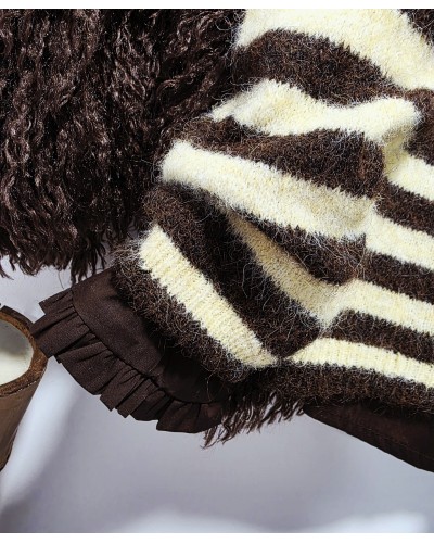 Jersey Rayas Marrón / Amarillo Pastel