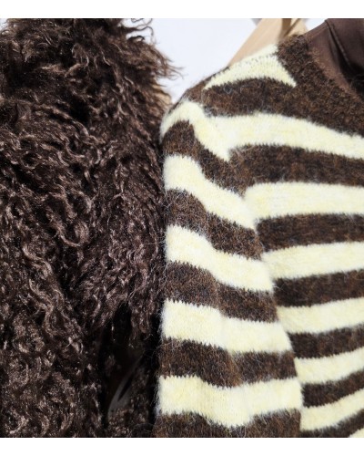 Jersey Rayas Marrón / Amarillo Pastel