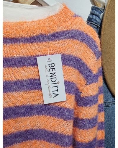 Jersey Rayas Naranja / Morado