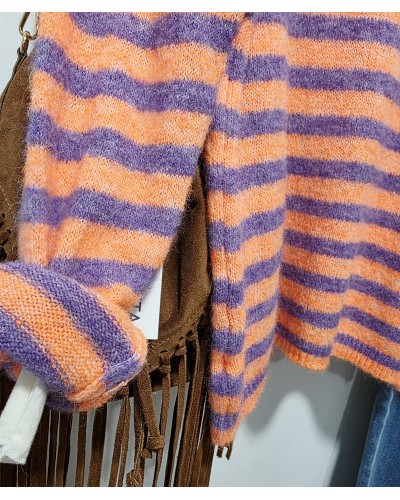 Jersey Rayas Naranja / Morado