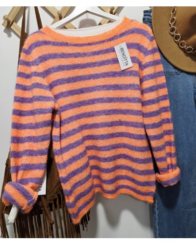 Jersey Rayas Naranja / Morado