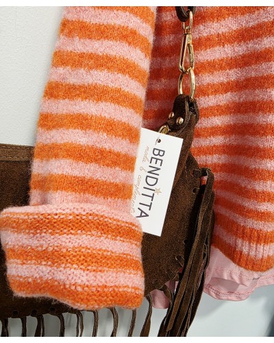 Cardigan Lana / Franjas Naranja