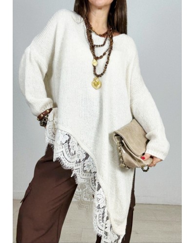 Maxi Jersey Puntilla Beige