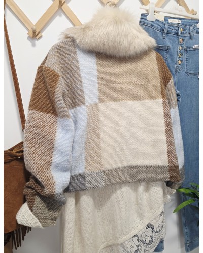 Chaquetón Corto Pelo / Lana Camel