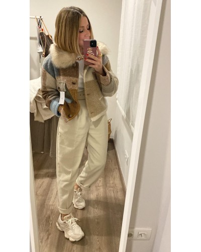 Chaquetón Corto Pelo / Lana Camel