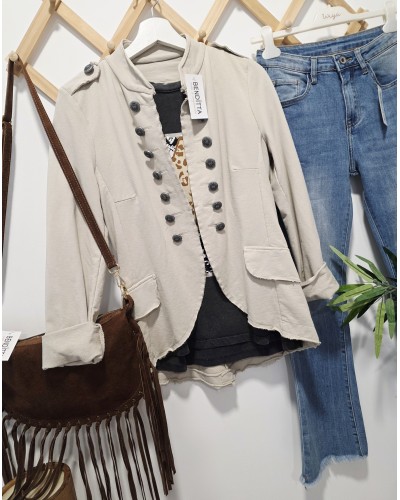 Chaqueta Militar Beige