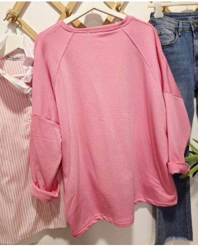 Sudadera Oversize / Peace Rosa