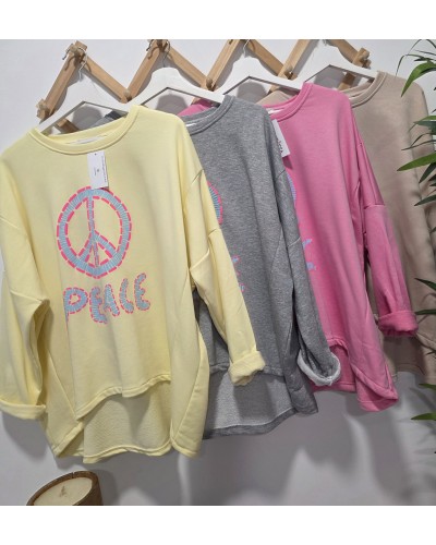 Sudadera Oversize / Peace Tostado
