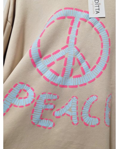 Sudadera Oversize / Peace Tostado