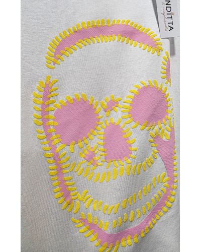 Sudadera Oversize Calavera / Blanco