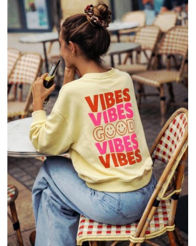 Sudadera Good Vibes Crudo