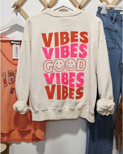 Sudadera Good Vibes Crudo