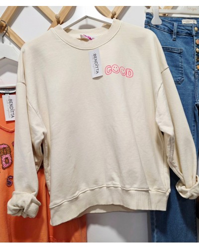Sudadera Good Vibes Crudo