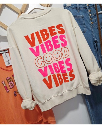 Sudadera Good Vibes Crudo