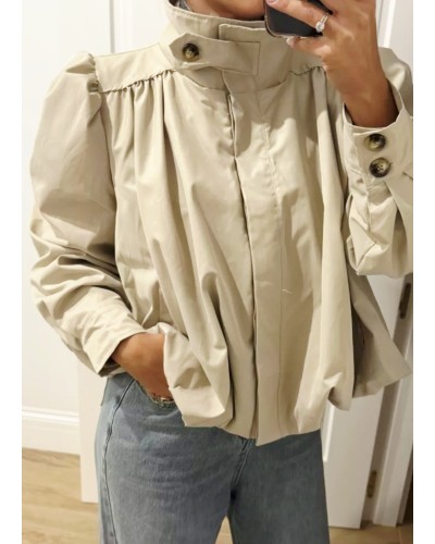 Cazadora Cuello Envolvente Piedra