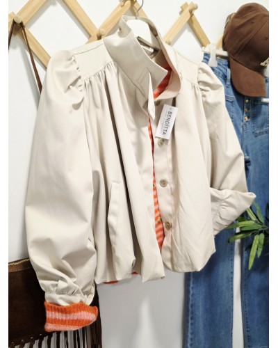 Cazadora Cuello Envolvente Piedra