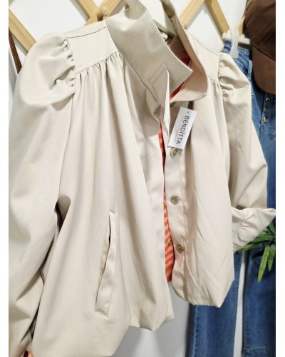 Cazadora Cuello Envolvente Piedra