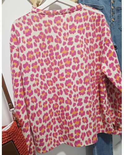 Sudadera Leo / Franjas Fucsia