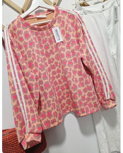 Sudadera Leo / Franjas Naranja